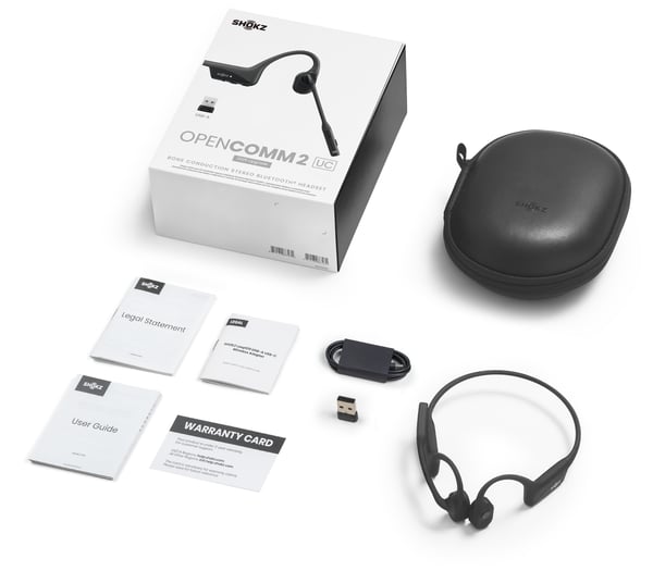 Shokz OpenComm2 UC 2025 Upgrade benförankrade hörlurar, USB-A