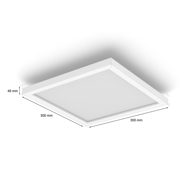 Philips Hue Surimu fullfärg taklampa 25W, 2000-6500K, 1760 lm, fyrkantig, vit S