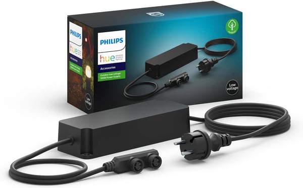 Philips HUE Outdoor strömförsörjning 100 W, med anslutningskabel, svart, 24 V för Hue lågspänningsset
