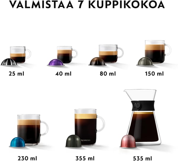 Nespresso Vertuo Next -kapselmaskine, hvid