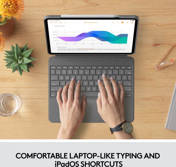 Logitech Combo Touch -tastatur/beskyttelsesskal, 12,9" iPad Pro (5. og 6. generation)