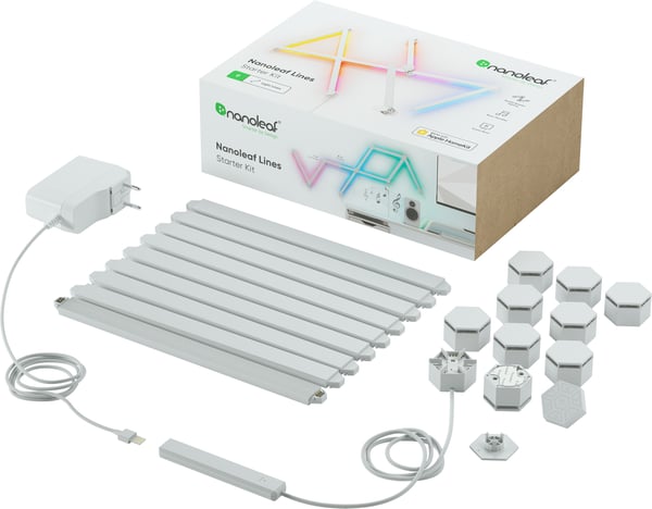 Nanoleaf Lines Starter Kit -muunneltava älylistavalaisin, 9 listaa