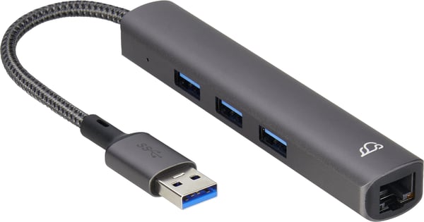 Bluecloud USB-A-hubb och gigabit ethernet-adapter