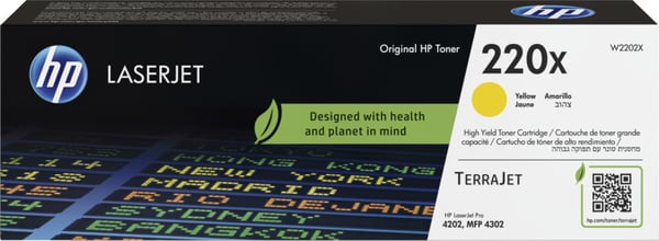 HP 220X -lasertonerpatron, gul
