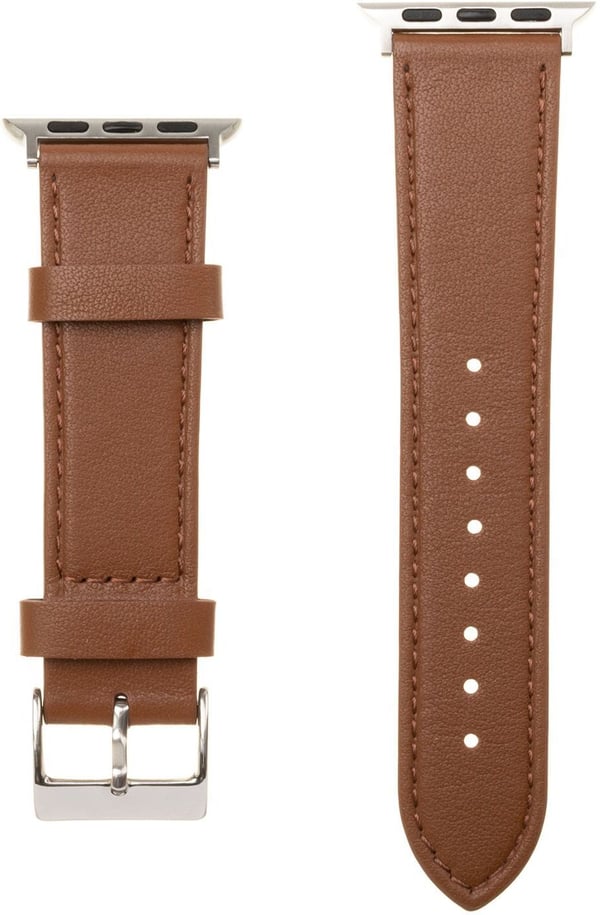 Fixed läderarmband för äppelklocka, Apple Watch 42 / 44 / 45 / 49 mm, brun