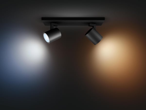 Philips Hue Runner vit ambiance -smart spotlights, 2-delad, svart, BT, 2 x 4,2 W