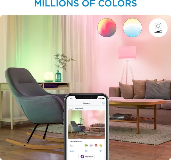 WiZ smartlampe, E14, RGBW - alle farver og nuancer af hvidt lys, Wi-Fi, 470 lm, 2-pak