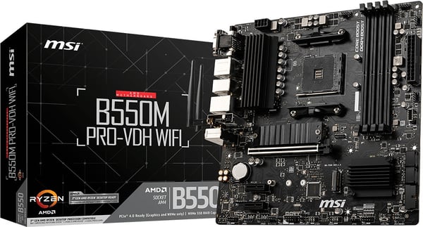 MSI B550M PRO-VDH WIFI mATX moderkort med AM4-socket