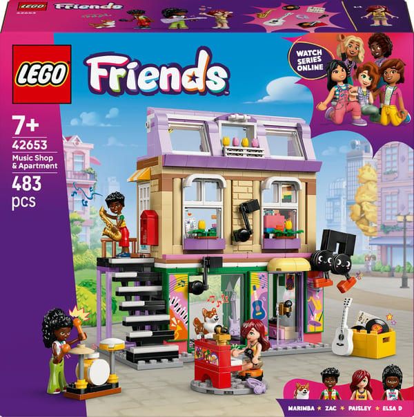 LEGO Friends 42653 - Musikaffär och bostad