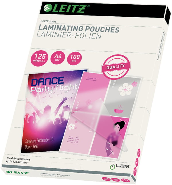 Leitz iLAM A4 -lamineringficka, blank, 125 mikron, 100st