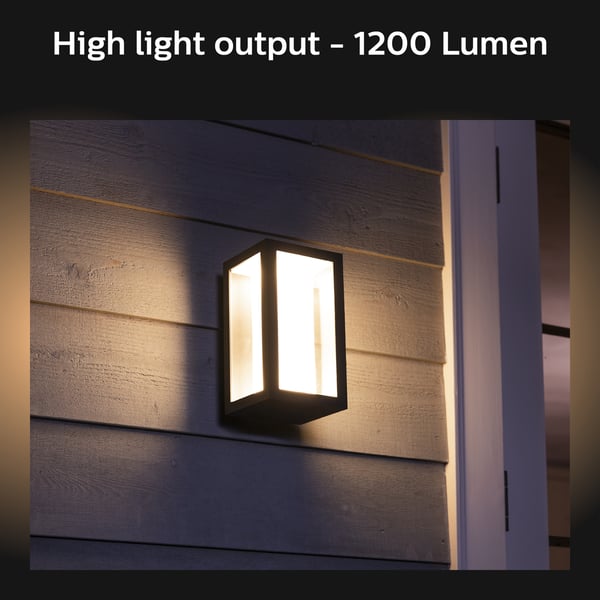Philips Hue Impress Outdoor -smarthallampa, smal, antracit, för utomhusbruk, 24 cm, 1200 lm