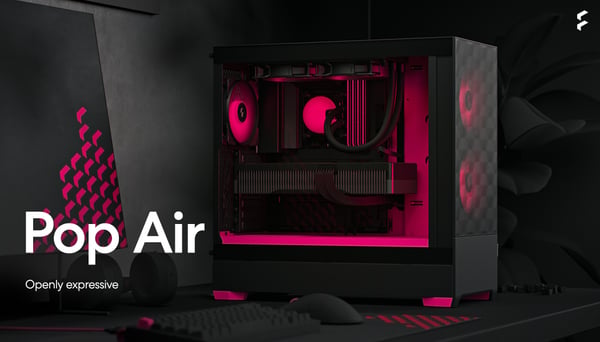 Fractal Design Pop Air RGB Magenta Core TG ATX-kabinet med vindue, sort/magenta