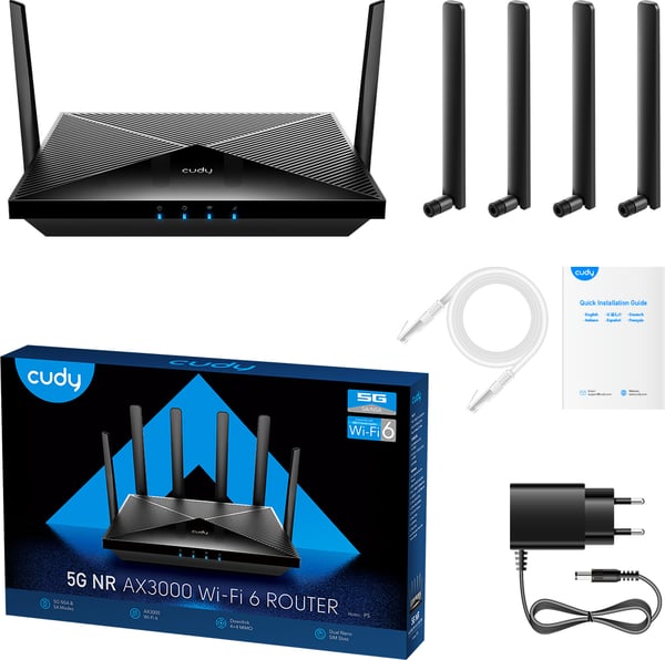Cudy P5 AX3000 5G/4G/LTE-modem och WiFi 6 Mesh-basstation