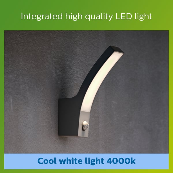 Philips Splay -vägglampa, antracit, 4000K, IR