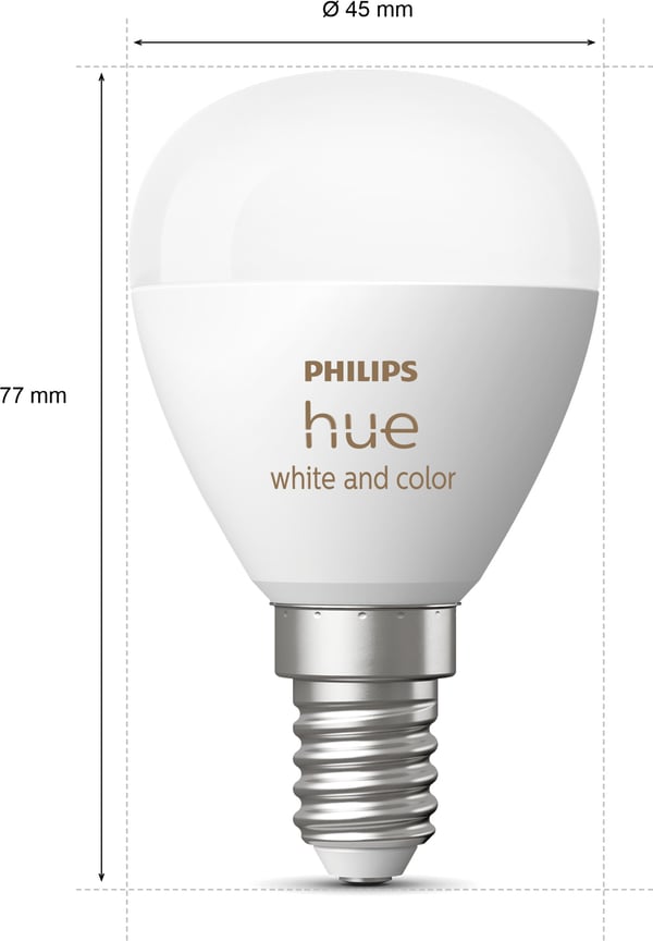 Philips Hue White and Color Ambiance Ljuskrona lampa, E14 P45
