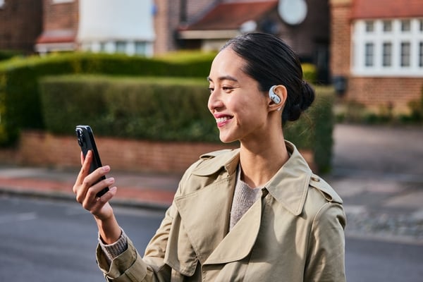 SHOKZ OpenFit 2+ trådlösa öronbygelhörlurar, svart