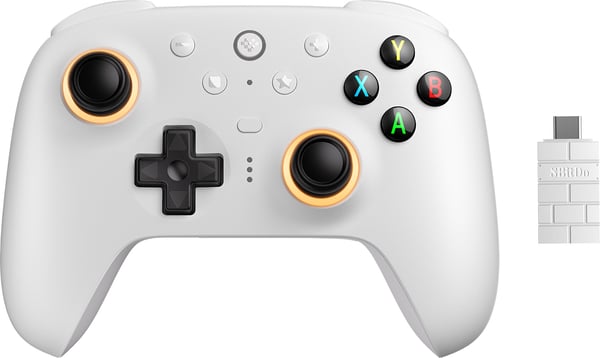 8BitDo Ultimate 2 Wireless 2.4G spelkontroll, PC, vit