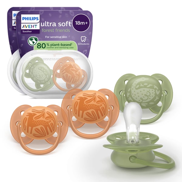 Philips Avent Ultra Soft napp, över 18 mån, 4 st, grön/orange