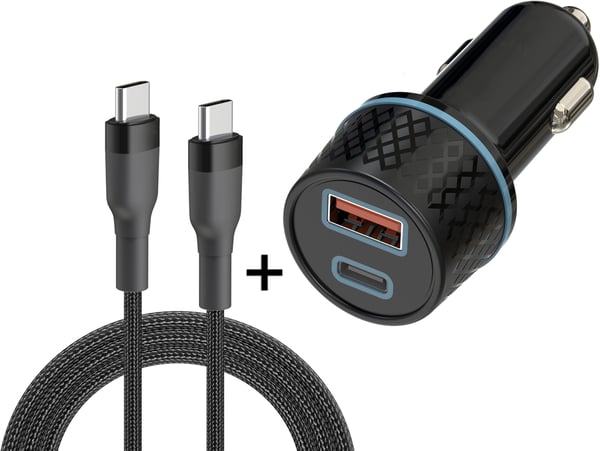 Insmat USB-C biloplader med kabel, 25W