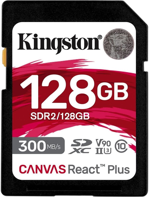 Kingston Canvas React Plus 128 GB UHSII SDXChukommelseskort