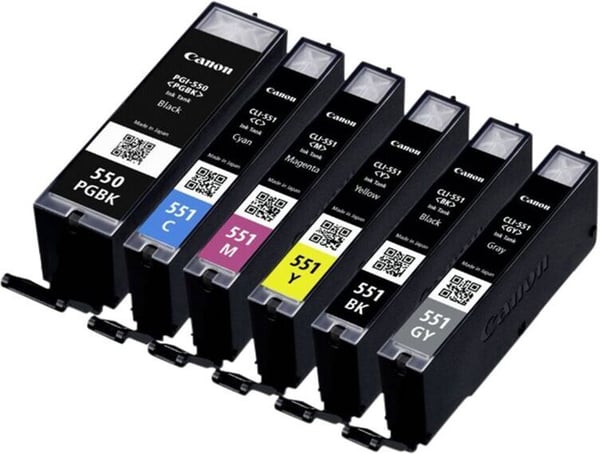 Canon PGI-550 PGBK + CLI-551 C/M/Y/BK/G -multiförpackning