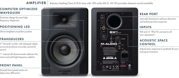 M-Audio BX5 D3 2-vägs-monitor, 1 st, svart