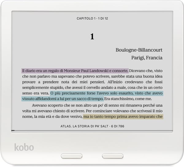 Kobo Libra Colour 7" -e-bokläsare, vit Kobo Libra Colour 7" -e-bokläsare, vit