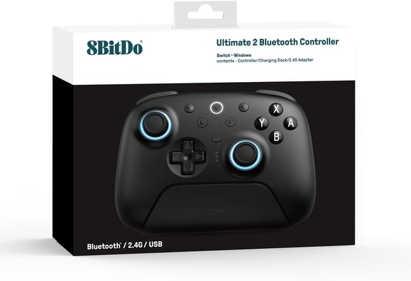 8BitDo Ultimate 2 Wireless BT-spelkontroll, PC/Switch, svart