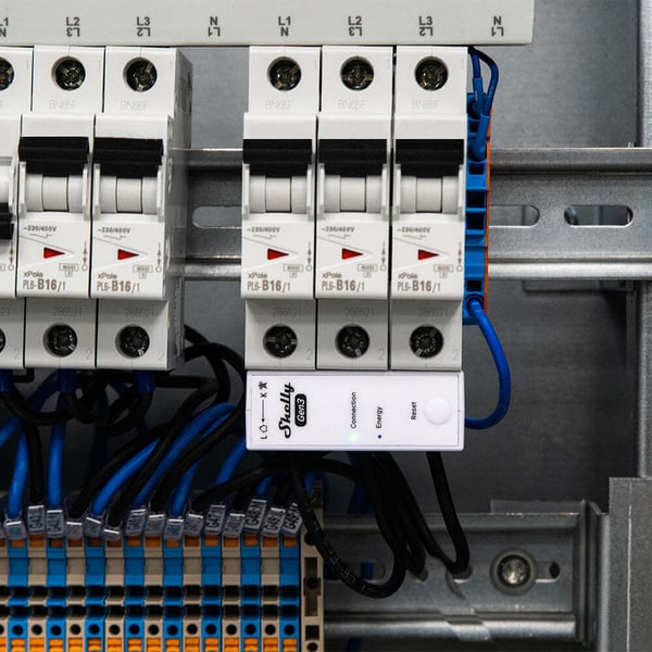Shelly 3EM-63T Gen3 energimätare för WiFi-nätverk
