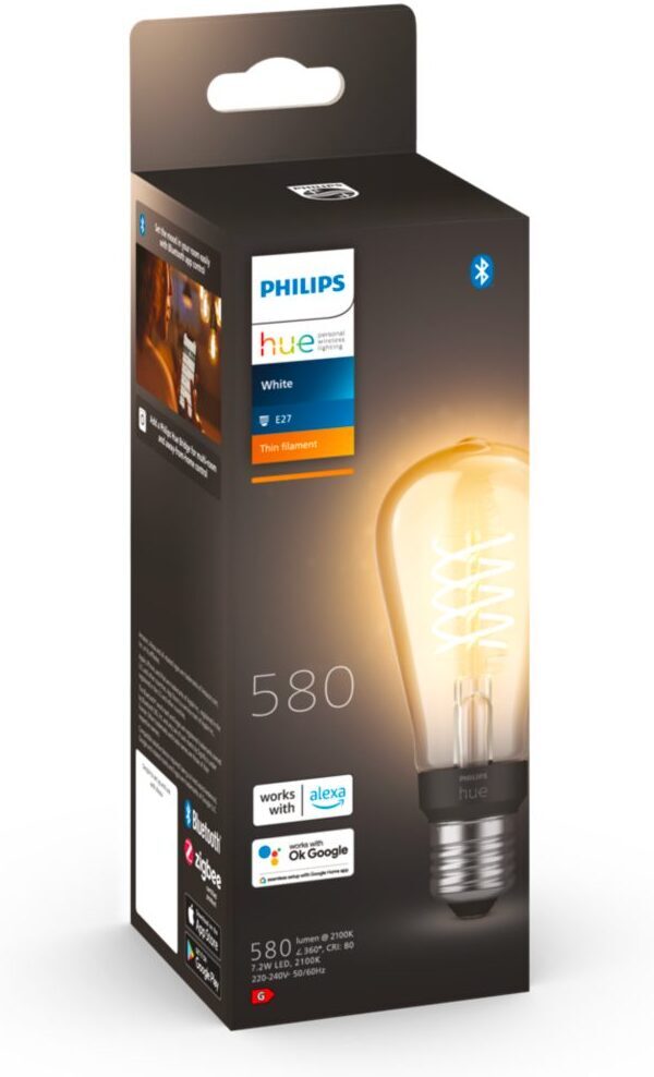 Philips Hue White Filament ST64 Edison -lampa, E27