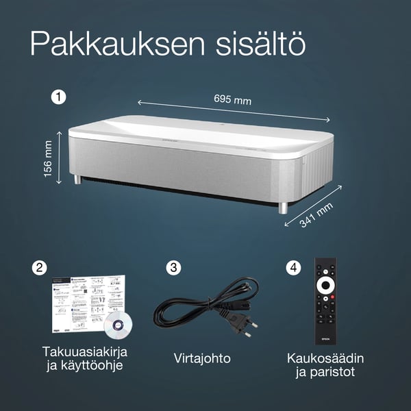 Epson EH-LS800W 3LCD 4K PRO-UHD -laserprojektor, vit
