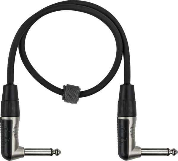 Fuj:tech 6,3 mm TS hane – 6,3 mm TS hane instrumentkabel med vinklade kontakter, 0,5 m