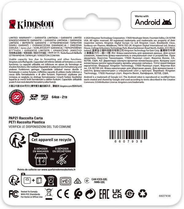 Kingston 128 GB microSDXC Canvas Go! Plus Gen4 minneskort + SD-adapter