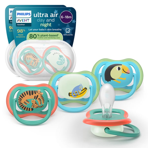 Philips Avent Ultra Air Dag & Natt napp, 6–18 mån, 4 st, grön/blå