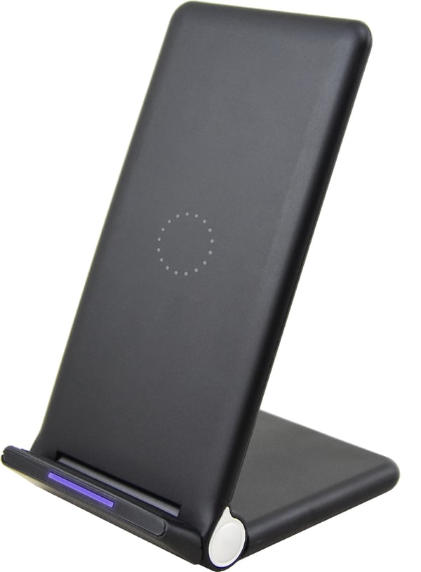 Wave Qibordholder med trådløs opladning på 15W, sort.