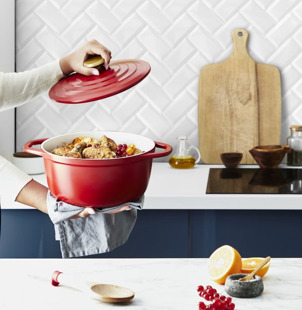 Tefal Air-gryta, 4,7 L, röd