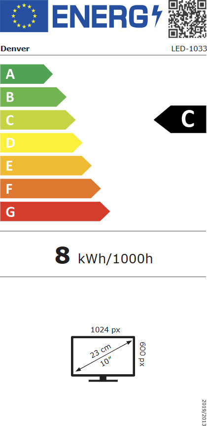 Denver LED-1033 10,1" bærbar TV