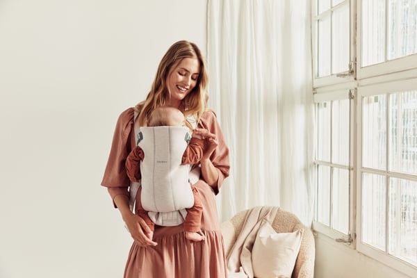 BabyBjörn Mini 3D Jersey kontorsryggsäck, Ljus Beige