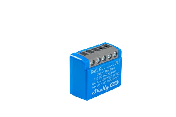 Shelly 1 Mini Gen4 smart relä, 2-pack