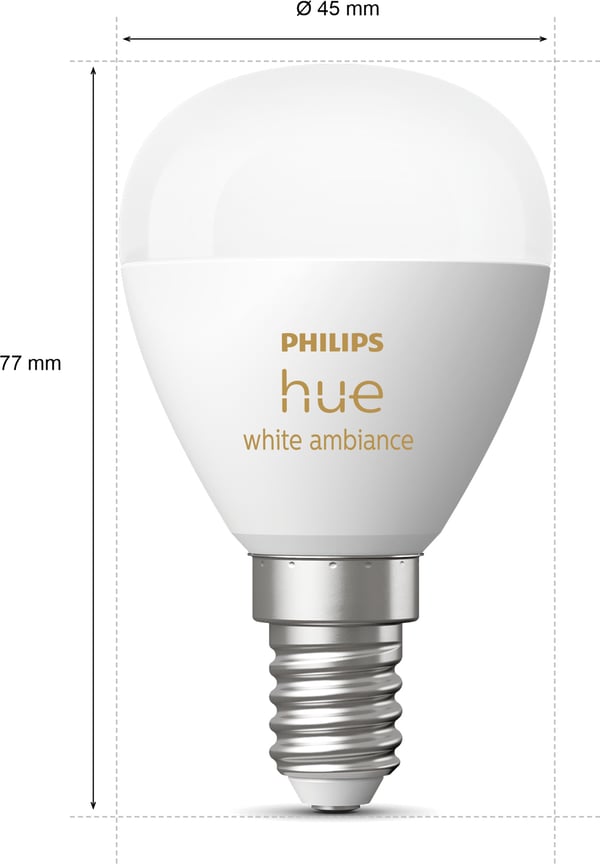 Philips Hue White Ambience Lyster smartlampa, E14, P45