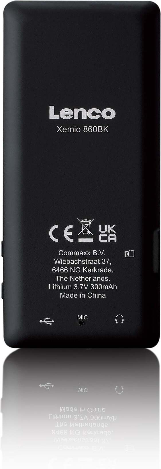 Lenco Xemio-860BK MP3/MP4-spelare, svart
