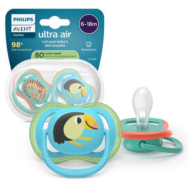 Philips Avent Ultra air napp, 6–18 mån, blå/turkos, 2 st