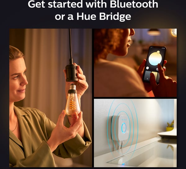 Philips Hue -filament smartlampa, White ambiance, Filament Edison, E27