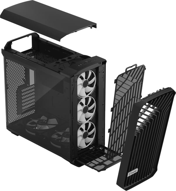Fractal Design Torrent Svart RGB TG Lätt Tint E-ATX-chassi med fönster, svart