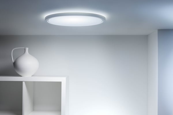 WiZ SuperSlim loftlampe, rund, hvid, WiFi, 32 W, RGB, 2200-6500 K, 3750 lm