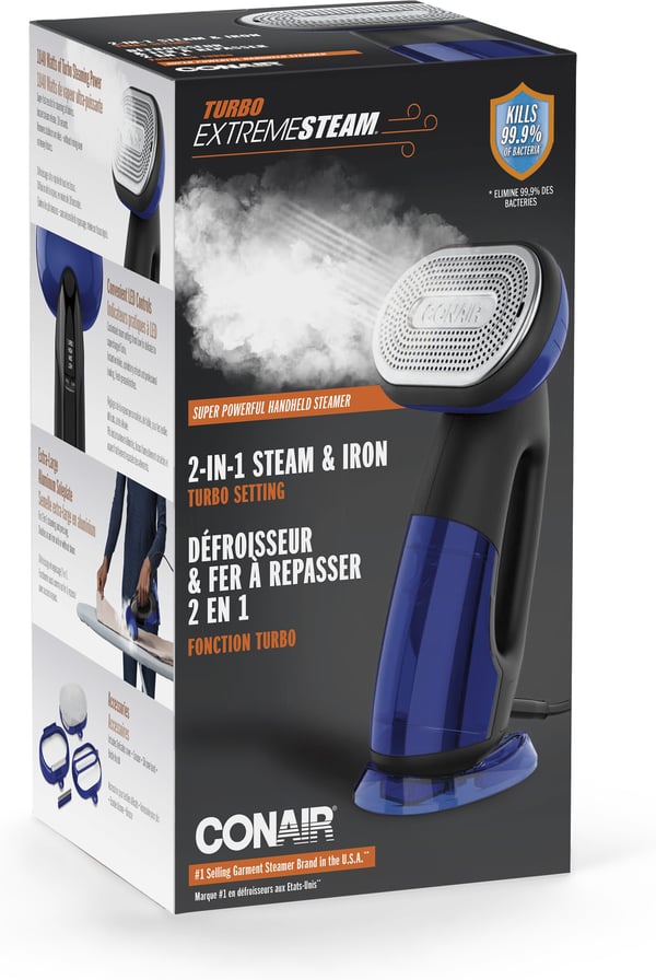 Conair Steam & Iron Turbo 2 i 1 GS108E tøjdamper