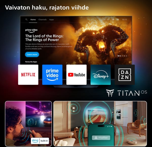 Philips 65" MLED910 – 4K QD Mini-LED Ambilight TV