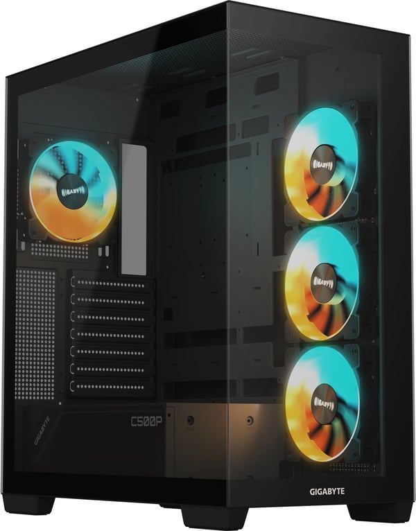 Gigabyte Panoramic Stealth GB-C500P ST ATX Mid-Tower chassi, svart