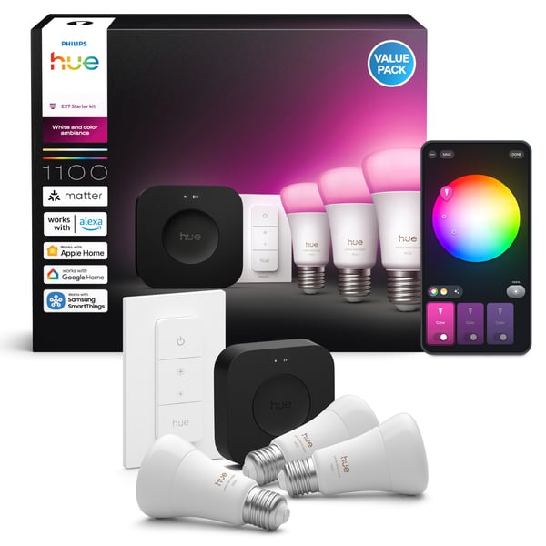 Philips Hue Startpaket, White and Color Ambiance, E27