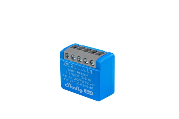 Shelly 1 Mini Gen4 smarta switch, blå